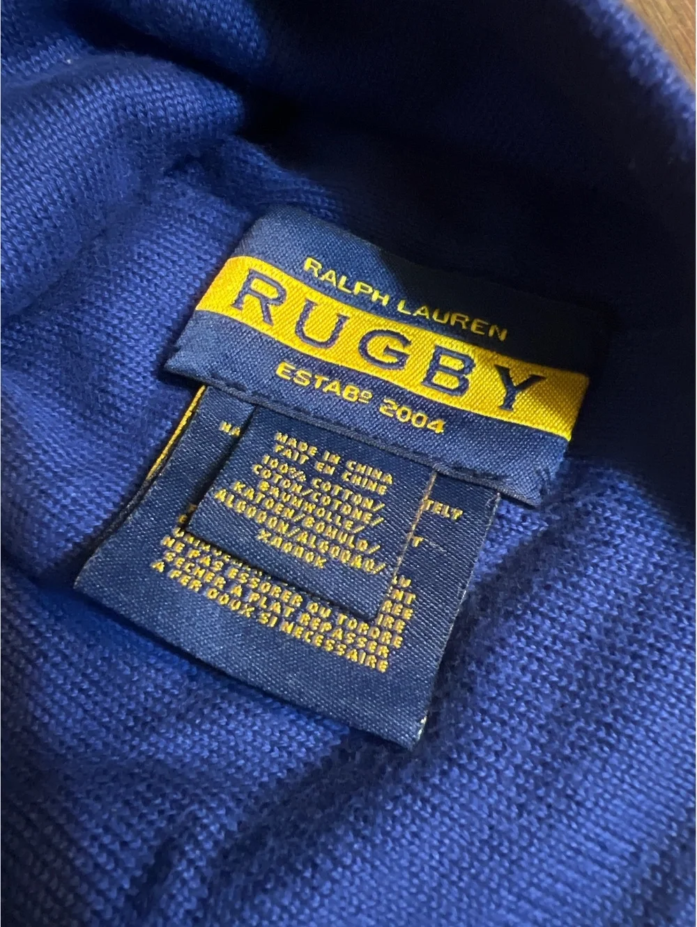 Ralph Lauren Rugby Blue & White Striped Beanie Hat Y2K